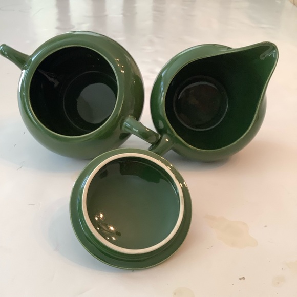 Vintage Green Ceramic Sugar & Creamer Set - Picture 7 of 7